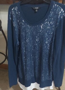 Simply Vera Vera Wang Blue Lace Sweater